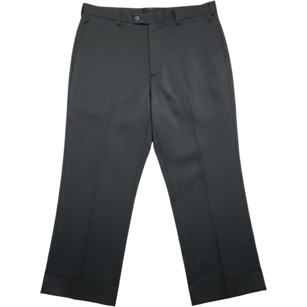 Haband Mens Gray Pinstripe Dress Pants Flat Front Straight Leg 36x28 Style 090